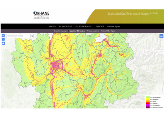 Capture d'écran du site ORHANE